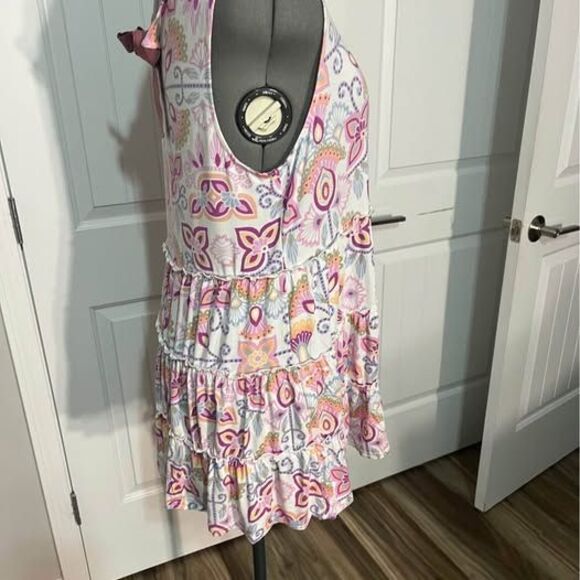 XL Blouse Matilda Jane NWT ruffle bottom and bow tie off back Tank Blouse - Picture 2 of 7